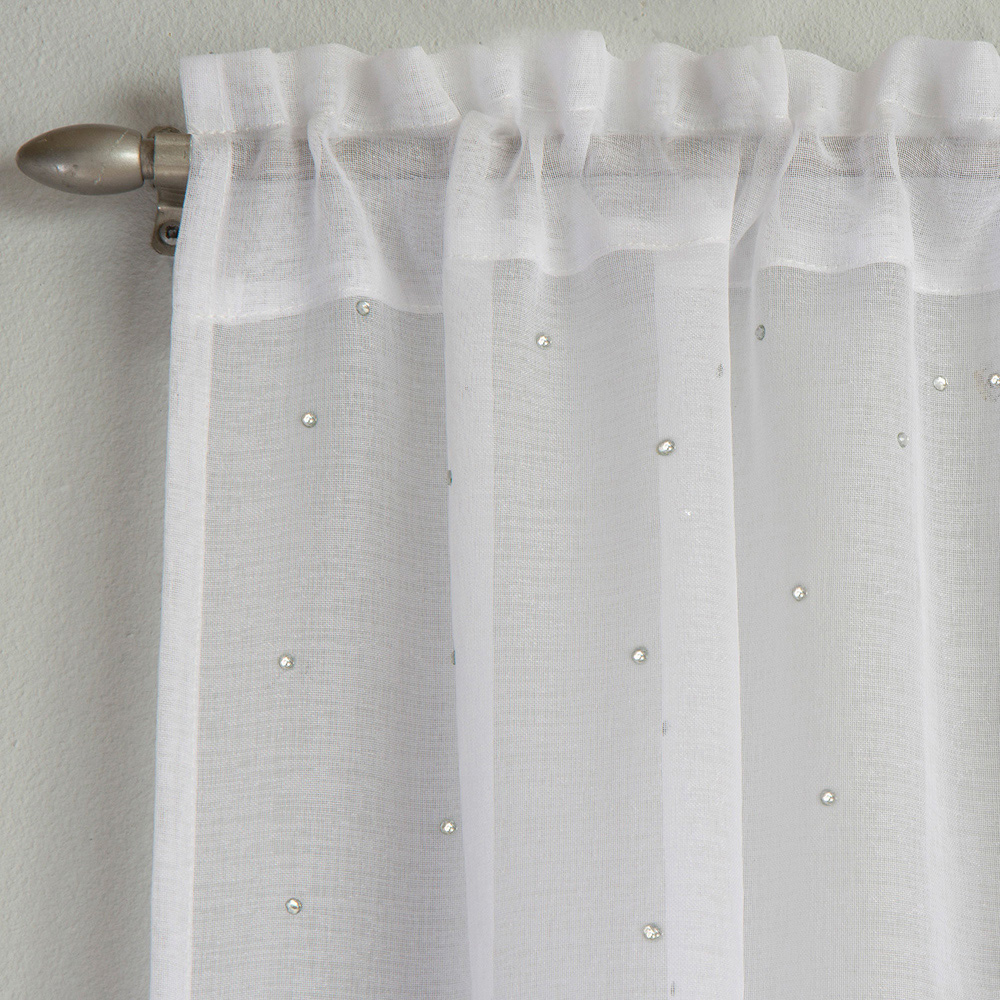 White Jewel Voile Curtain 122 x 140cm Image 2