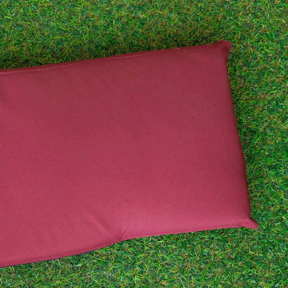 Samuel Alexander 2 Seater Burgundy Wooden Garden Chair Cushion Base 99 x 20cm Image 4
