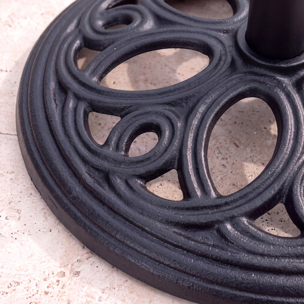 Charles Bentley Black Cast Iron Round Umbrella Base 12kg Image 4