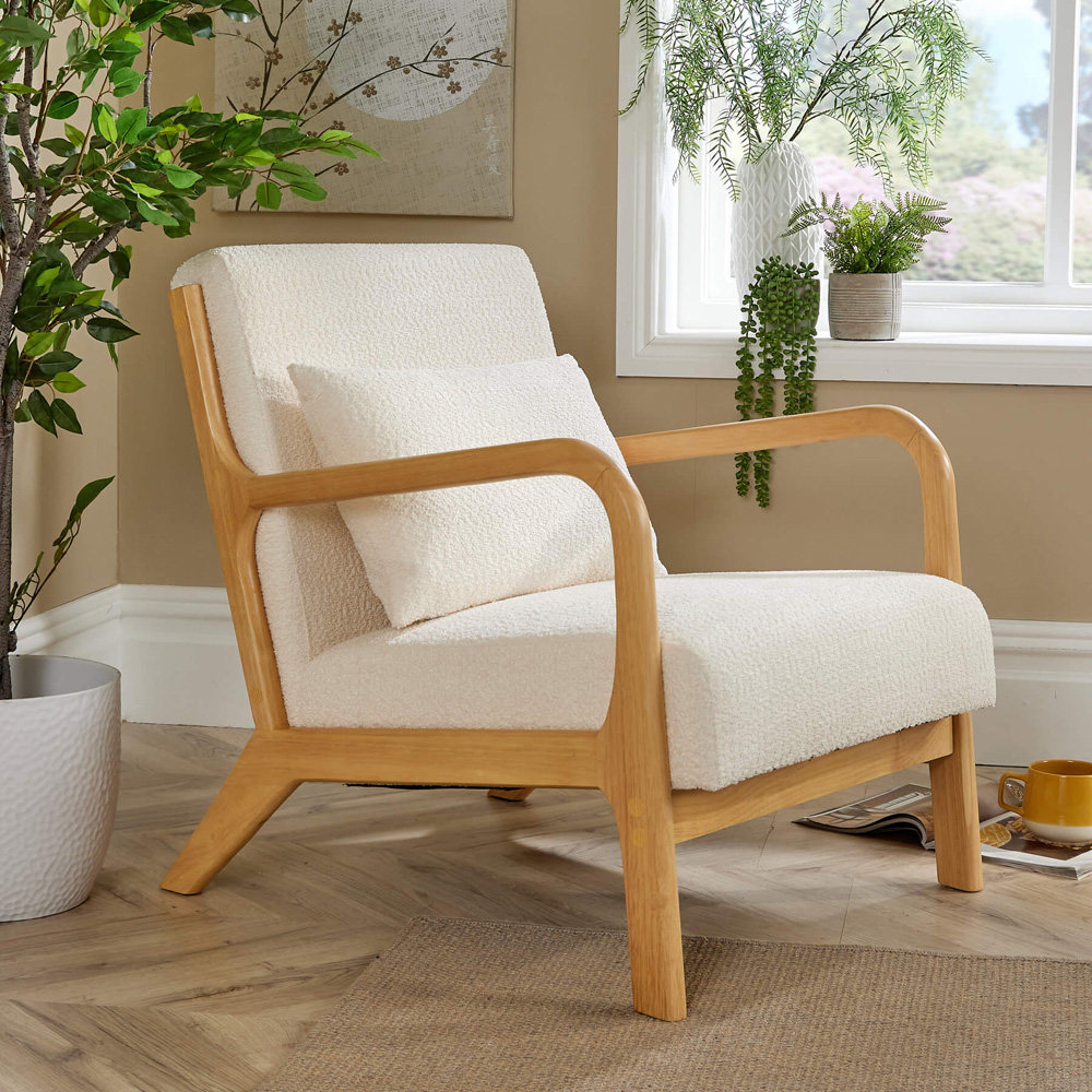 Home Source Nova Cream Boucle Armchair Image 7