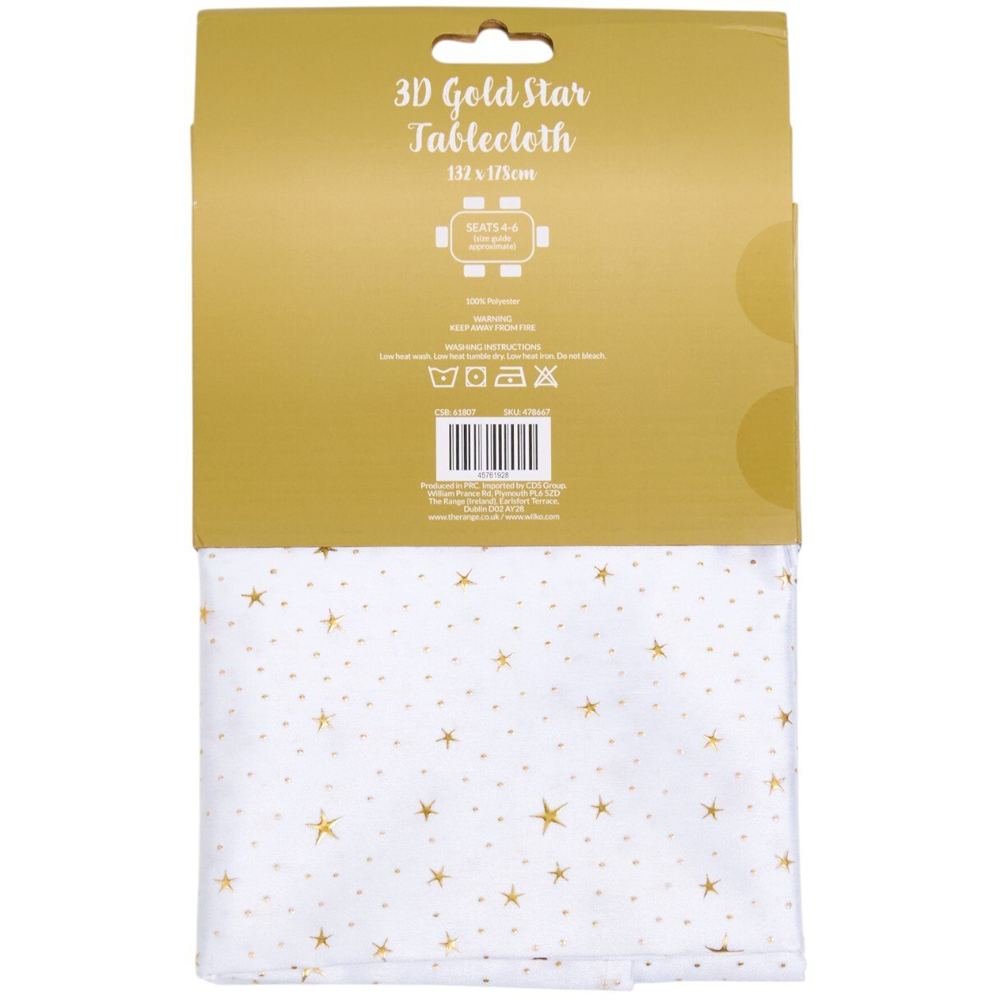 3D Star Tablecloth White Image 5