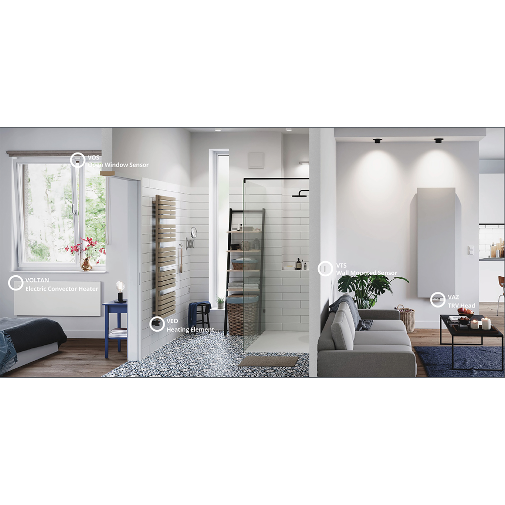 Terma VEO Smart White and Chrome Heating Element Image 3