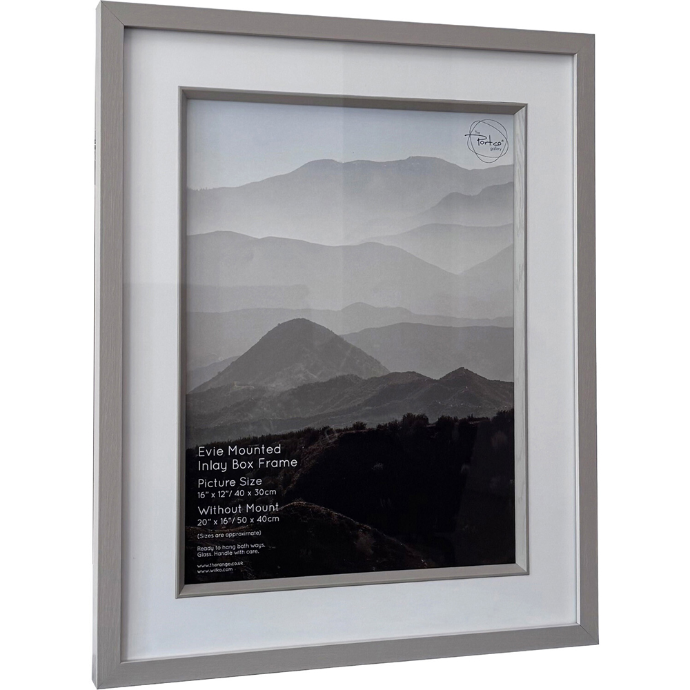 Evie Mounted Inlay Photo Frame Grey 16 x 12 inch Image 2