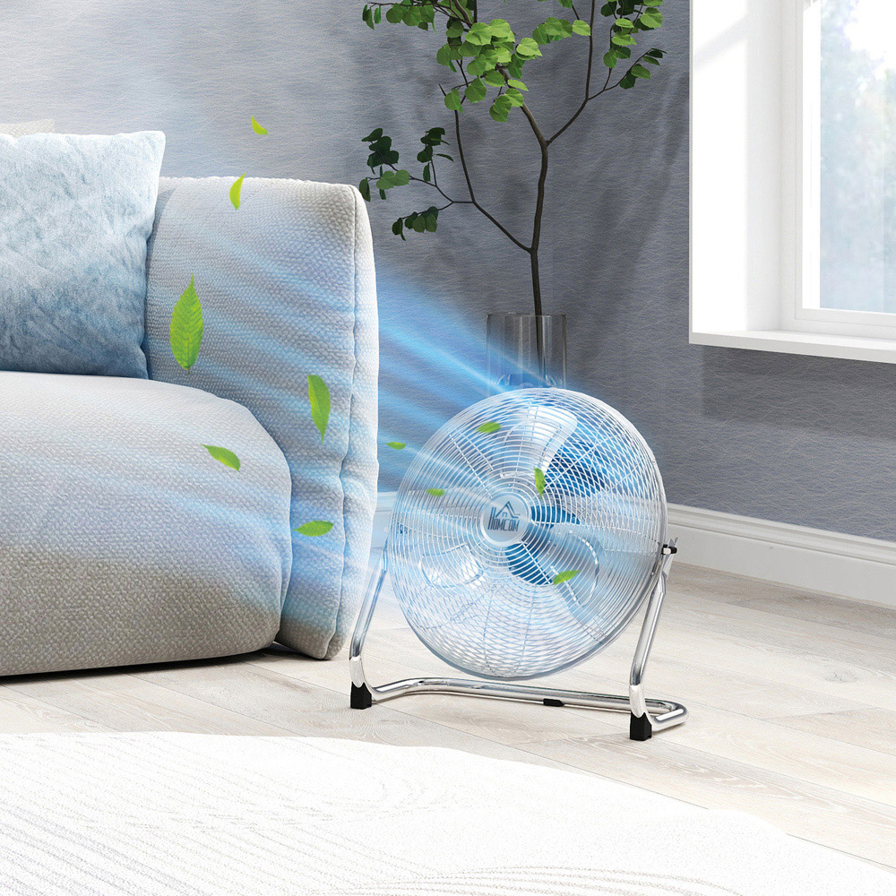 HOMCOM Silver Metal Electric Table Fan 16 inch Image 4