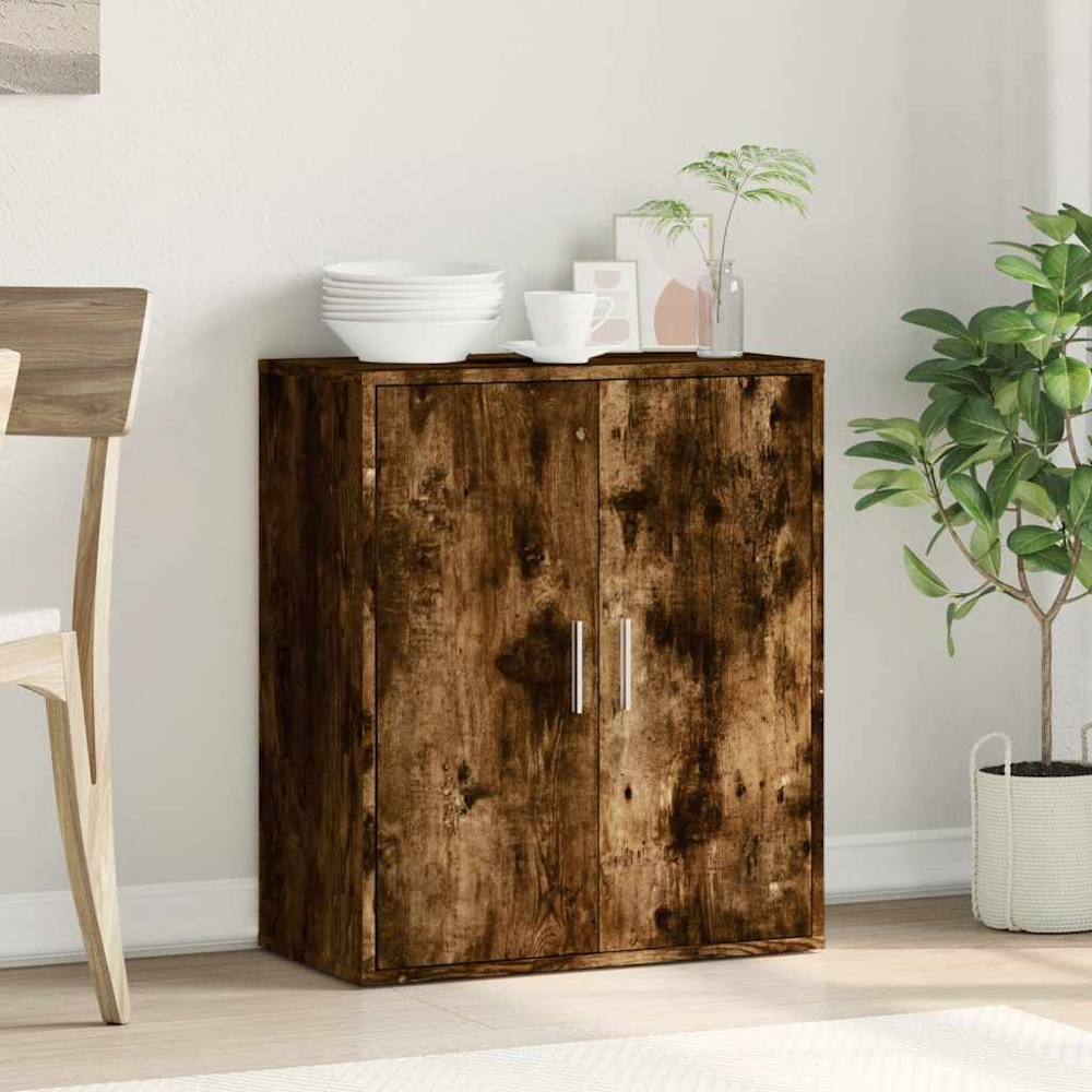 vidaXL 2 Door Smoked Oak Sideboard Image 9