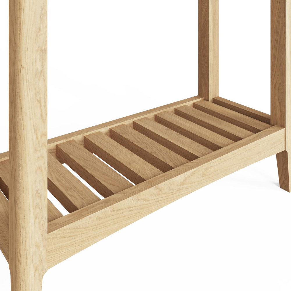 FWStyle 2 Drawer Single Shelf Natural Oak Ash Veneer Hallway Console Table Image 3