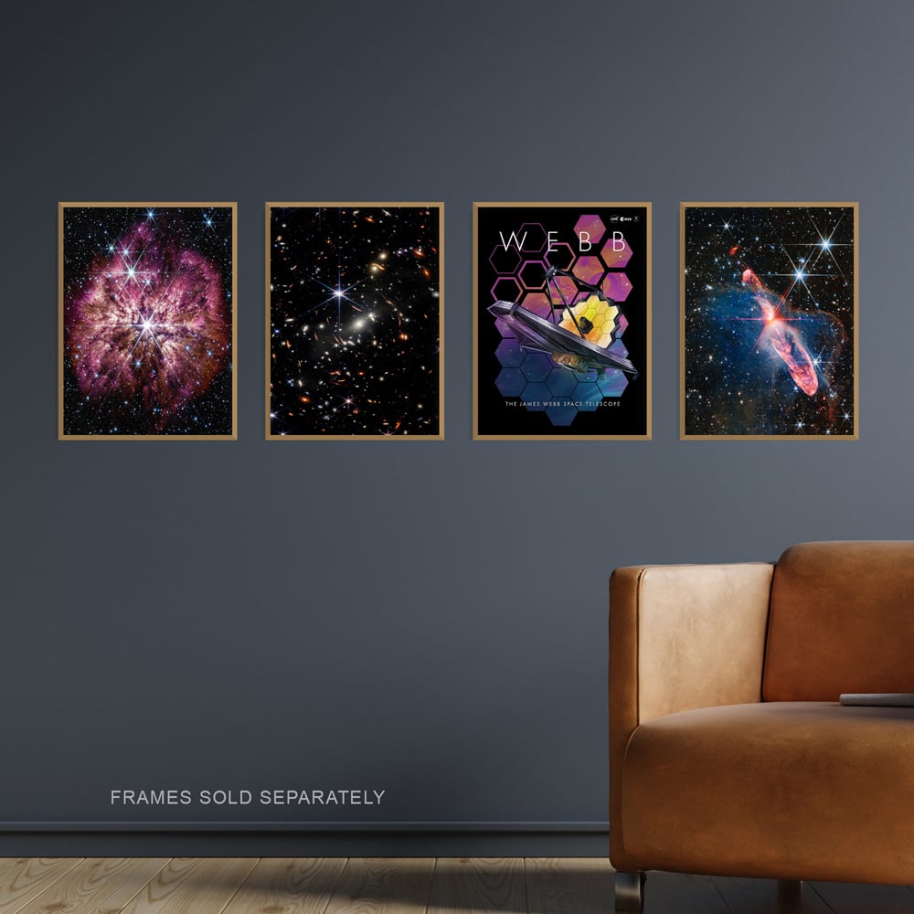 Artery8 NASA James Webb Space Telescope Galaxies Supernova Stars Wall Art Print 30 x 41cm 4 Pack Image 2