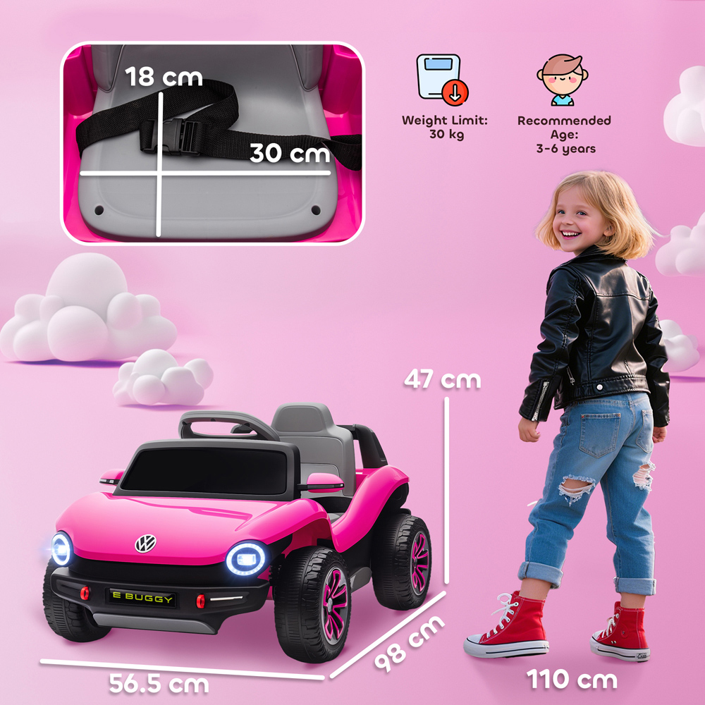 Tommy Toys Pink Volkswagen Licensed Kids Electric Car with Remote Image 9
