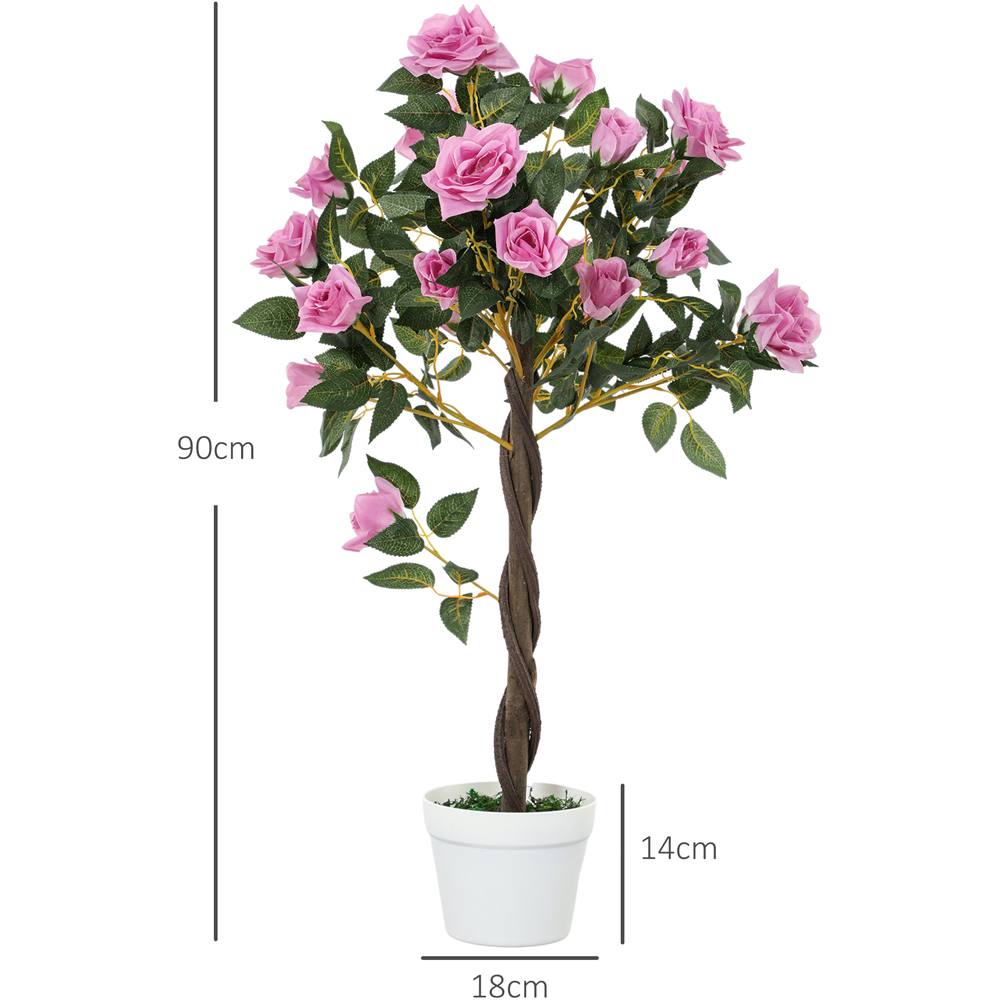 Portland Purple Rose Artificial Tree in Pot 90cm 2 Pack Image 9