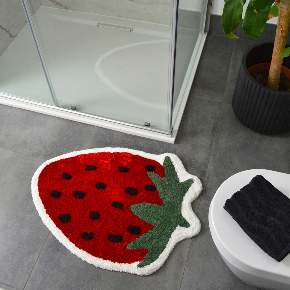 Mooky Mats Strawberry Shaped Non Slip Bath Mat 60 x 80cm Image 2
