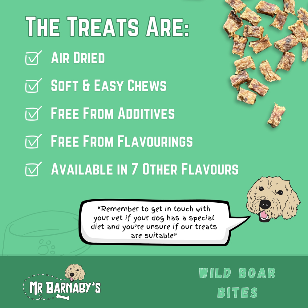 Mr Barnaby's Wild Boar Bites Dog Treats 4 Pack Image 6