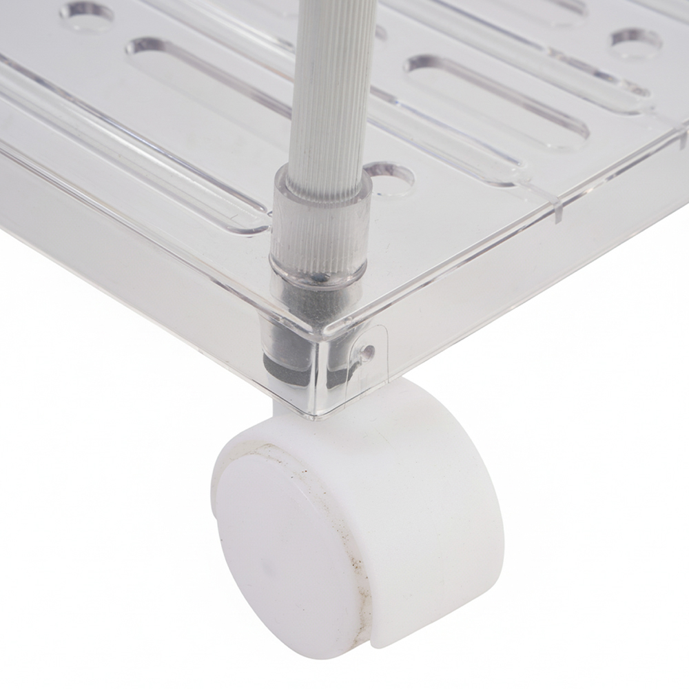 Living and Home 4 Shelf Clear Rolling Storage Cart Image 6