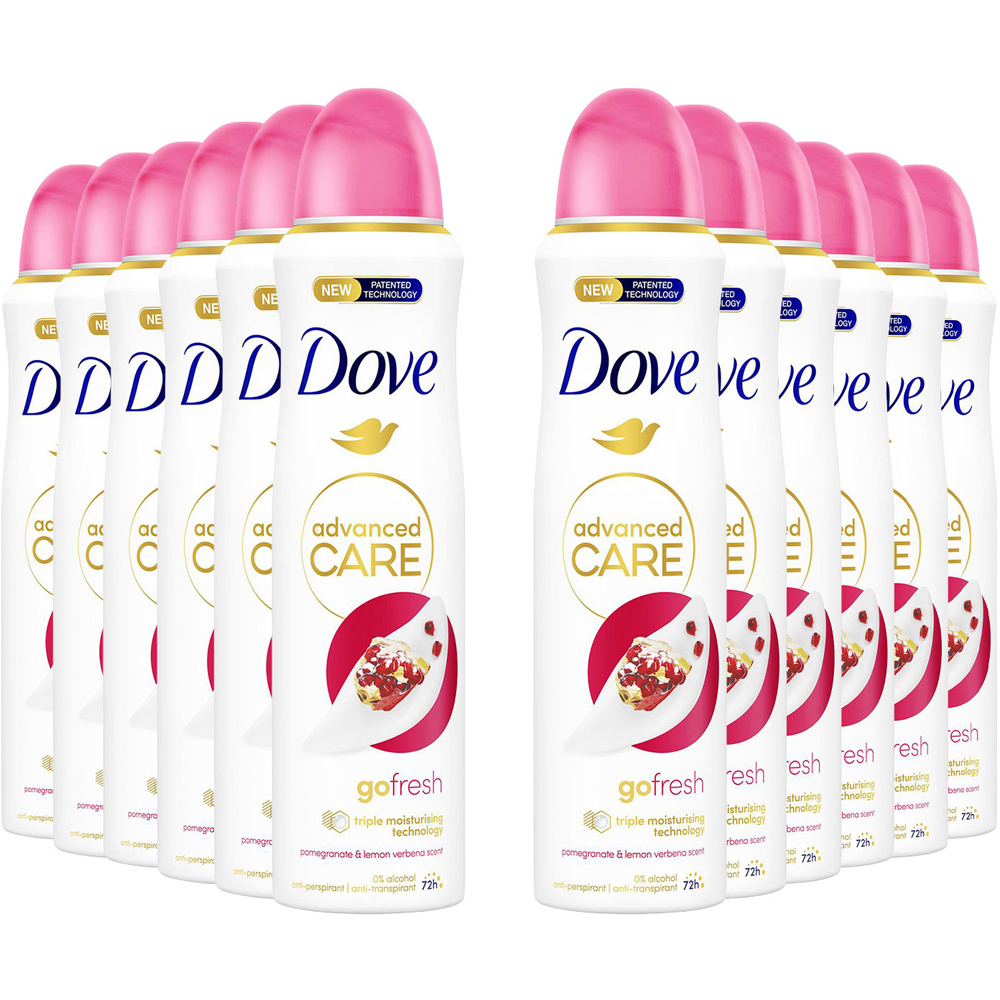 Dove Advanced Go Fresh Pomegranate and Lemon Anti-Perspirant Deodorant Spray for Women 150ml 12 Pack Image 1