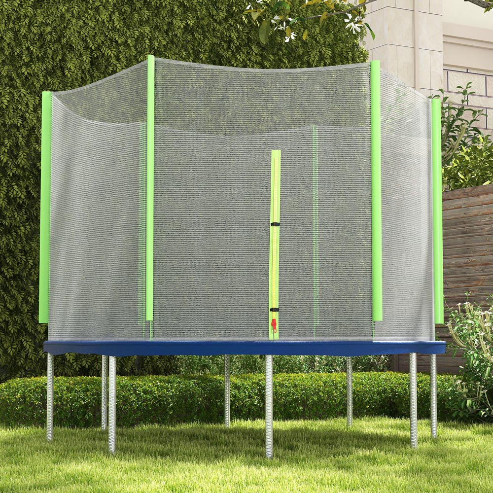 SPORTNOW 10ft Green Trampoline Replacement Safety Net with Zipped Door Image 3