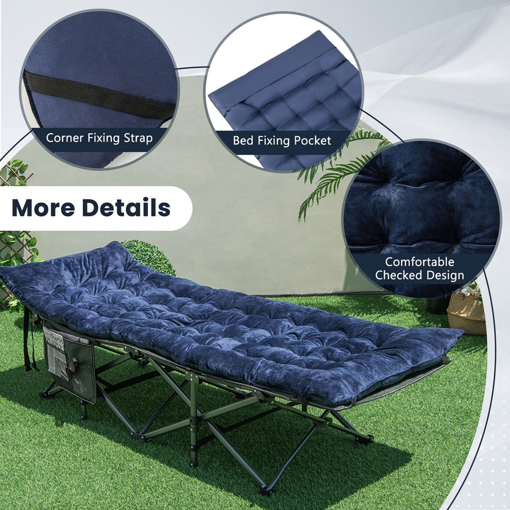 Costway Blue Crystal Velvet Outdoor Camping Mattress Image 3