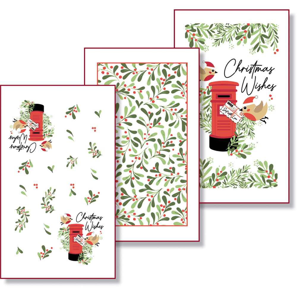 Pack of 3 Christmas Wishes Tea Towels Image 2