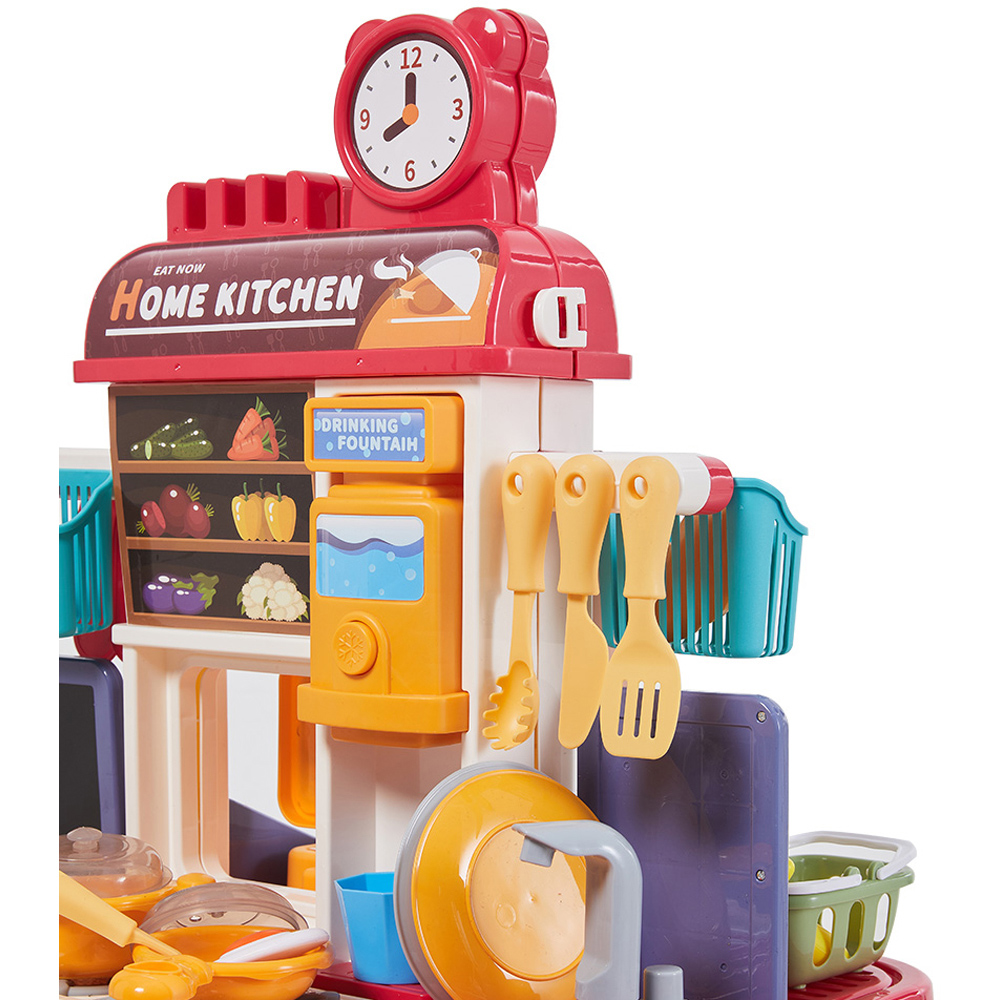 H&O Direct 2-in-1 Kids Red Kitchen Supermarket Pretend Playset Image 3