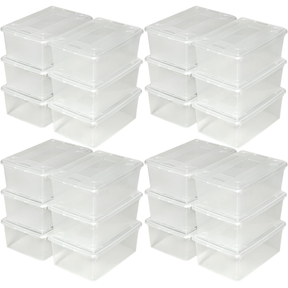 tectake Storage Box with Lid 24 Pack Image 1