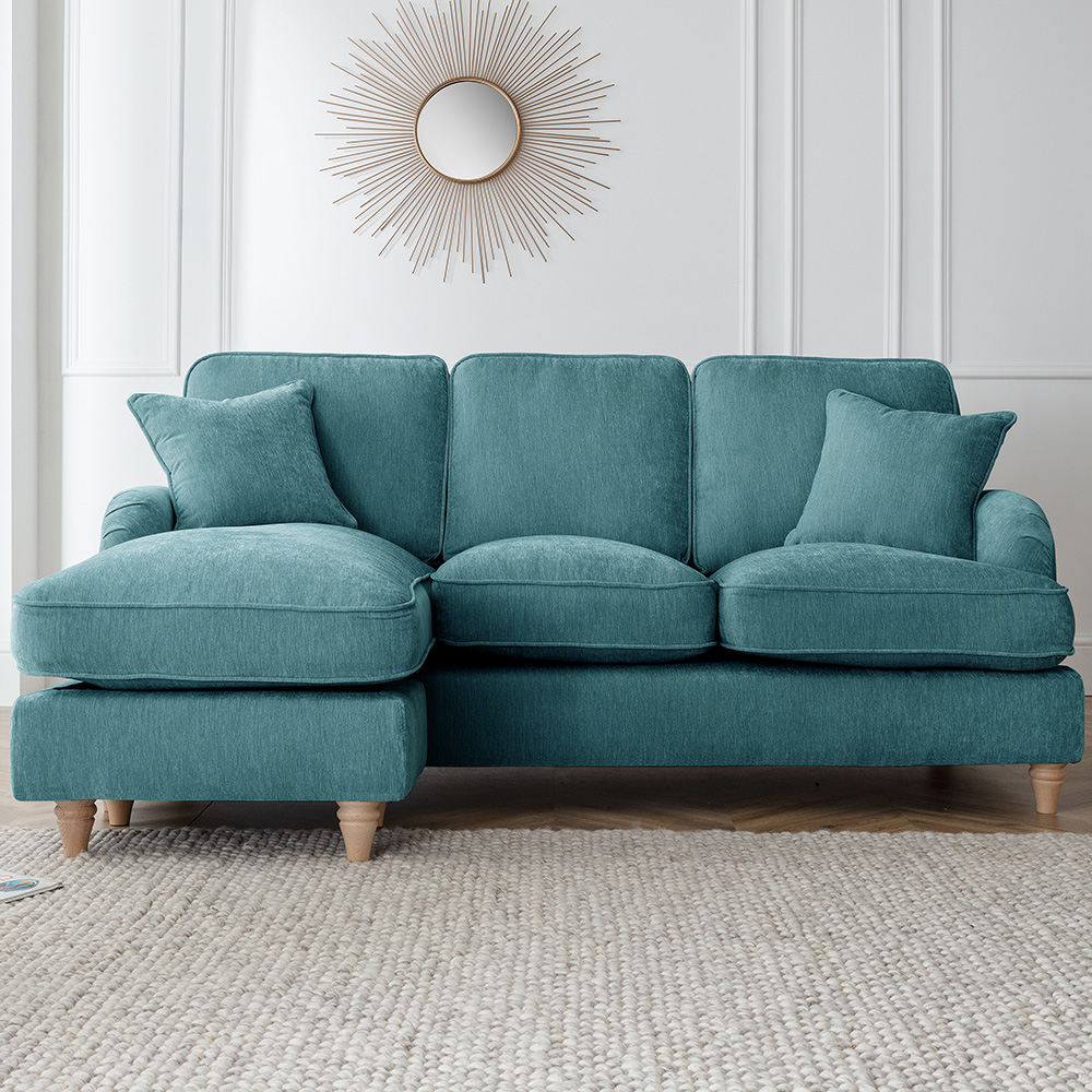 The Vienna 3 Seater Emerald Left Hand Chaise Sofa Image 1