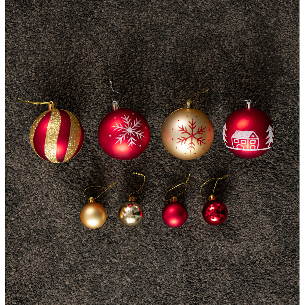 Samuel Alexander Red and Gold Shatterproof Bauble 40 Pack Image 4