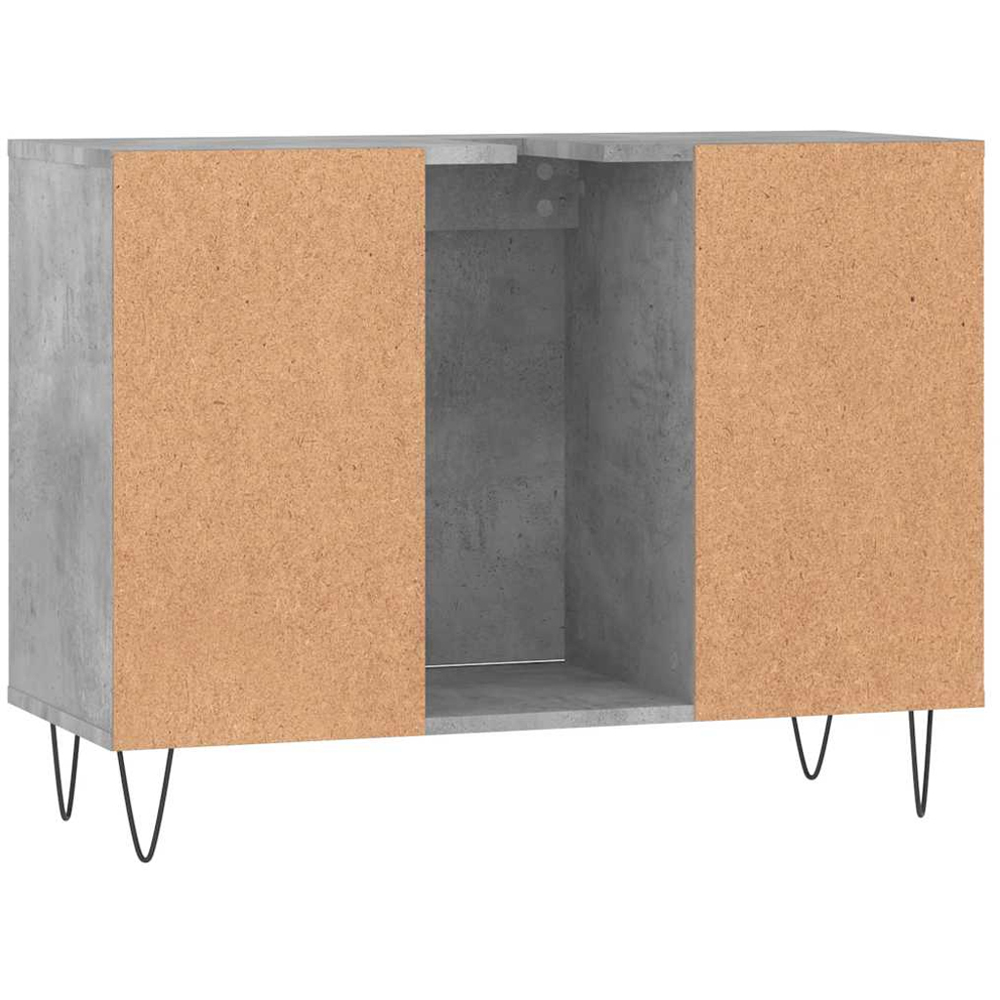 vidaXL Single Door 4 Open Shelf Concrete Grey Bathroom Cabinet Image 8