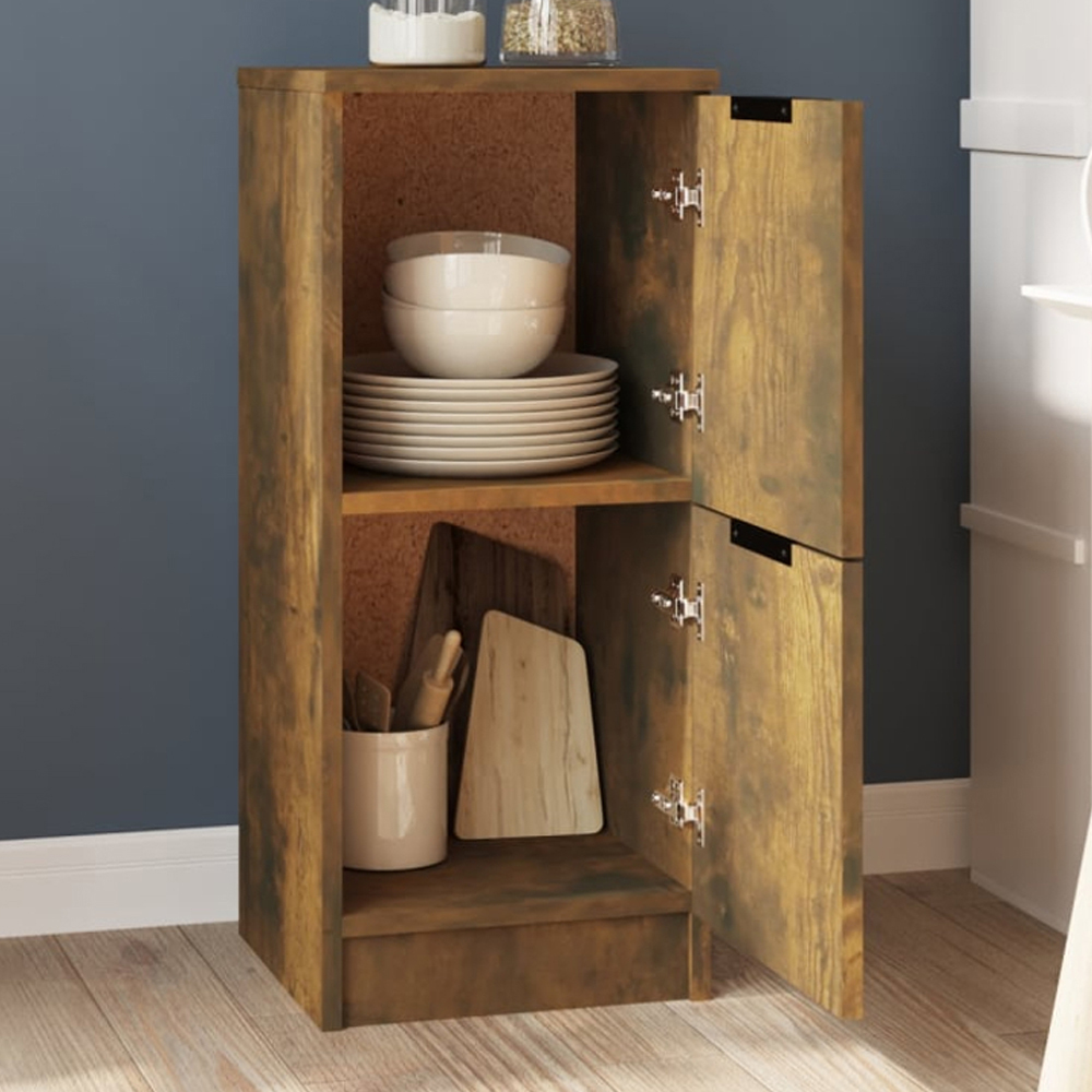 vidaXL 2 Door Smoked Oak Sideboard Image 1