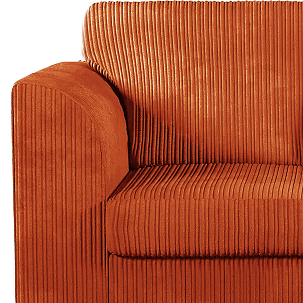 Luxor Single Seater Orange Jumbo Cord Armchair Image 4