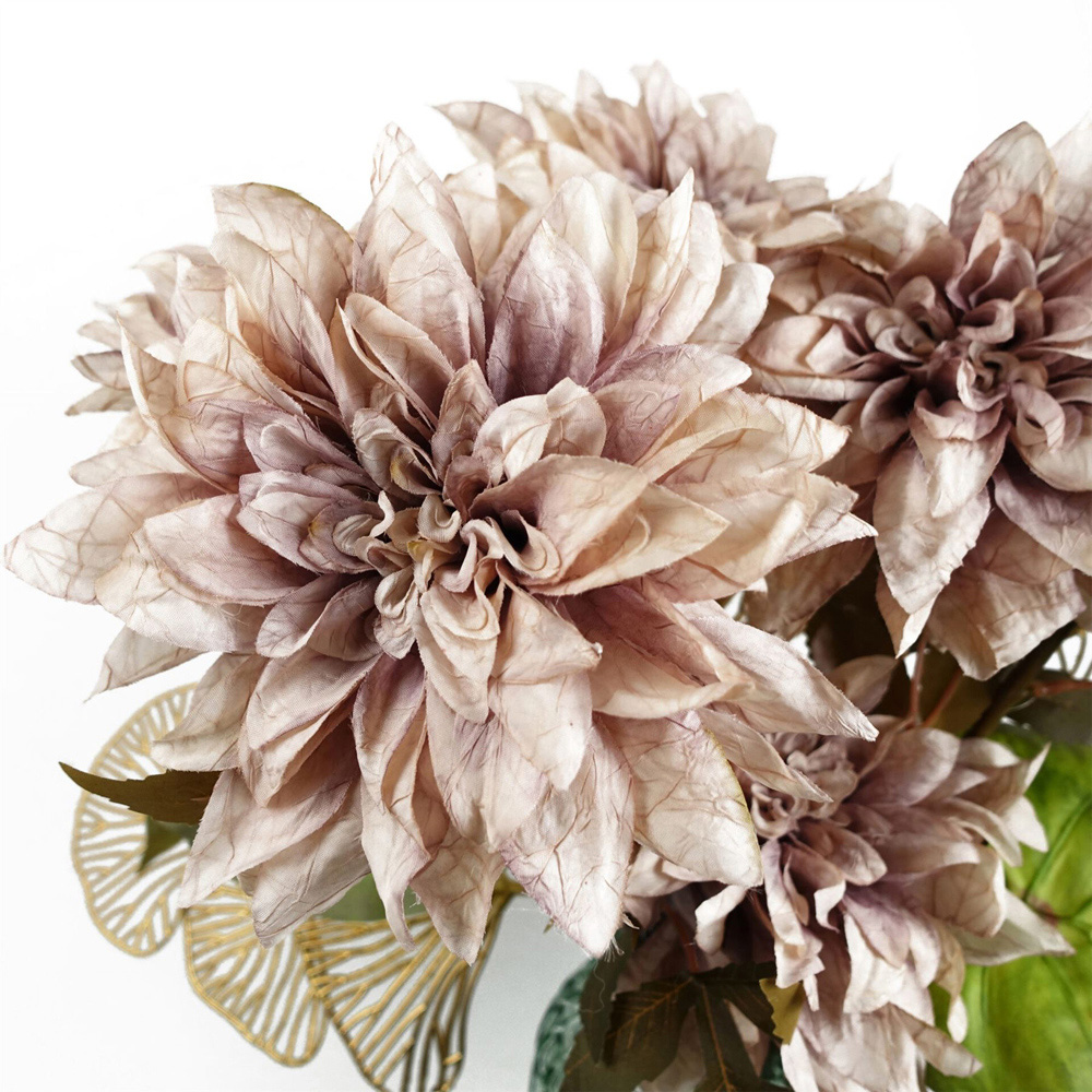 Leaf Dusty Pink Dahlia Single Stem Artificial Flower 6 Pack Image 3