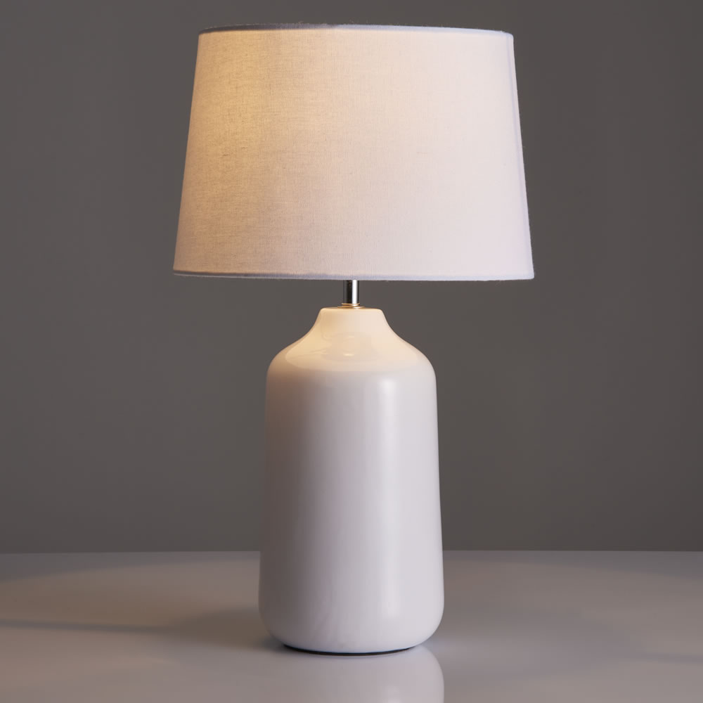 Wilko White Bottle Table Lamp Image 2