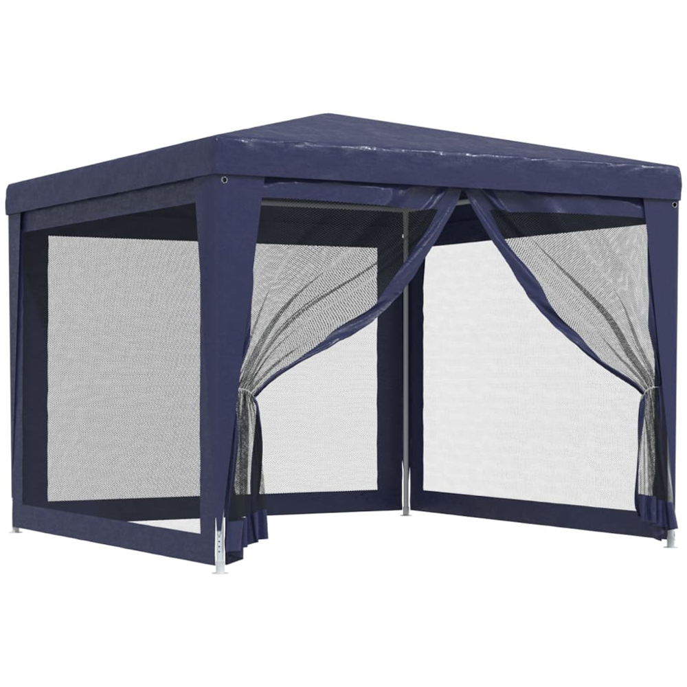 vidaXL 3 x 3m Blue Party Tent with Mesh Sidewalls Image 2
