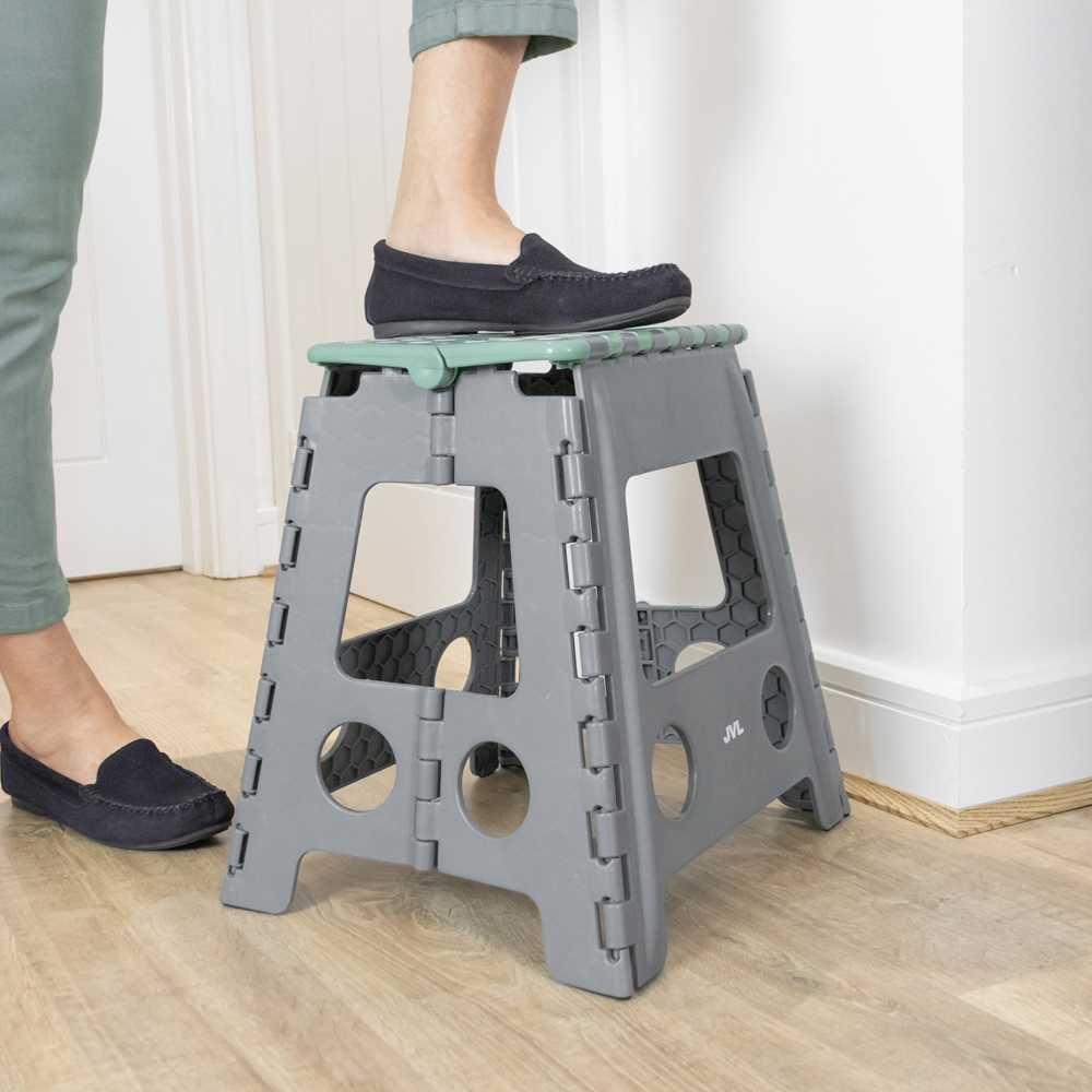 JVL Cleaning Large Grey Folding Step Stool Image 2