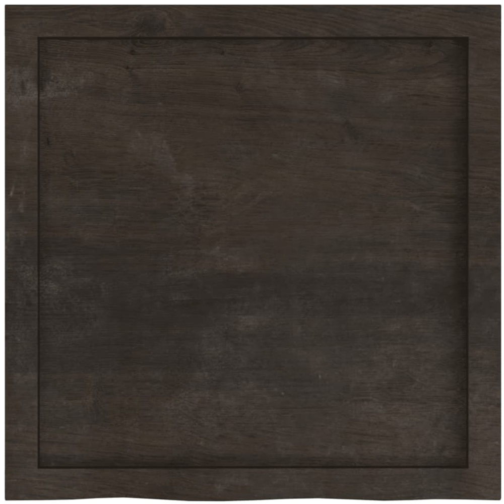 vidaXL 60 x 60 x 4cm Dark Brown Treated Solid Wood Oak Wall Shelf Image 4