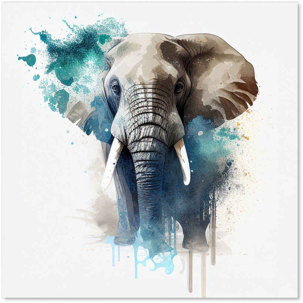 Warren Reed Designer Splashart Majestic Elephant Glass Kitchen Splashback 60 x 60cm Image 2