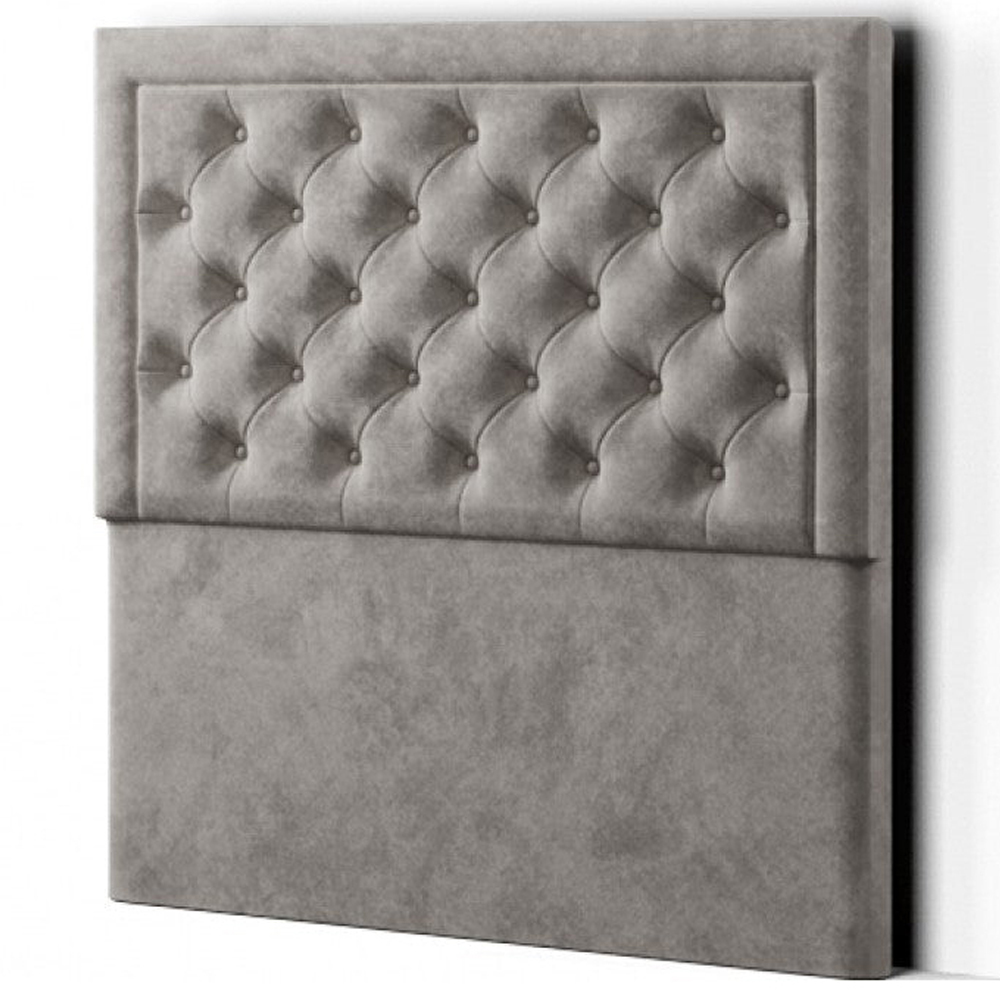 Eleganza Castle Super King Silver Plush Floor Standing Headboard Image 2
