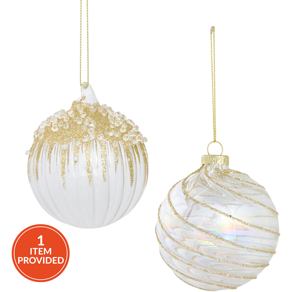 Iridescent Gold Glitter Bauble Image 1