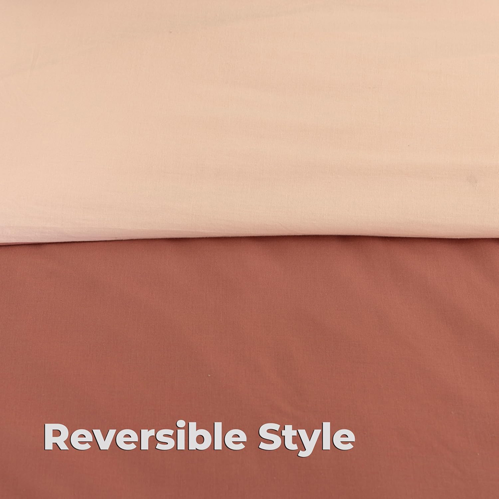 MHG Living Single Terracotta Reversible Duvet Set Image 4