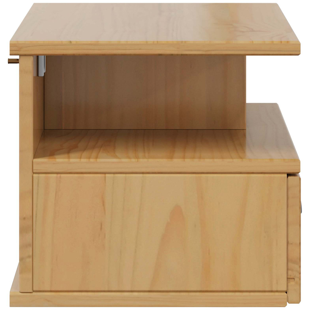 vidaXL Single Drawer 2 Shelf Honey Brown Wall Mounted Bedside Cabinet Image 6
