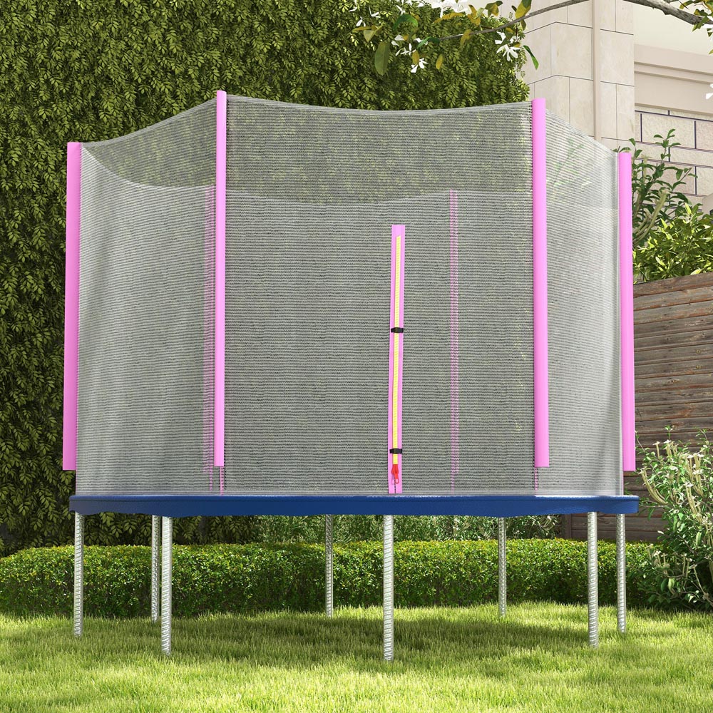 SPORTNOW 8ft Pink Trampoline Replacement Safety Net with Zipped Door Image 5