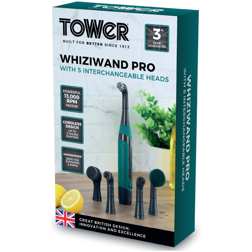 Tower Whiziwand Pro Electric Cordless Cleaning Brush with 5 Interchangeable Heads Image 8