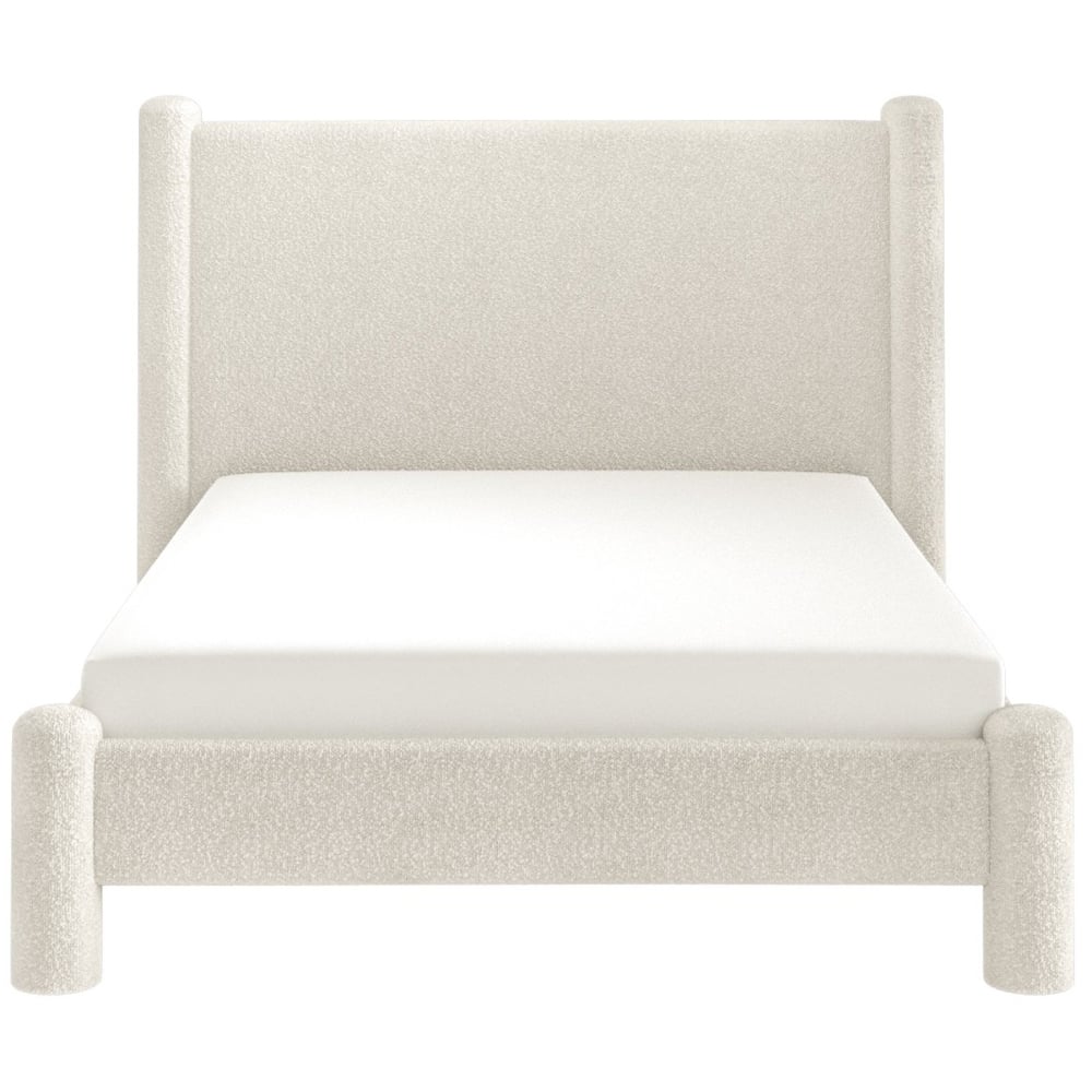 Flair Rayne Double Beige Boucle Fabric Pillar Bed Image 3