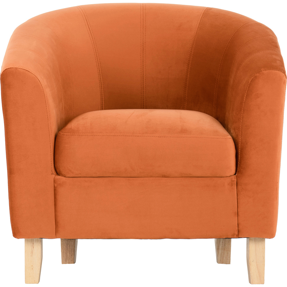 Seconique Burnt Orange Velvet Tempo Tub Chair Image 3