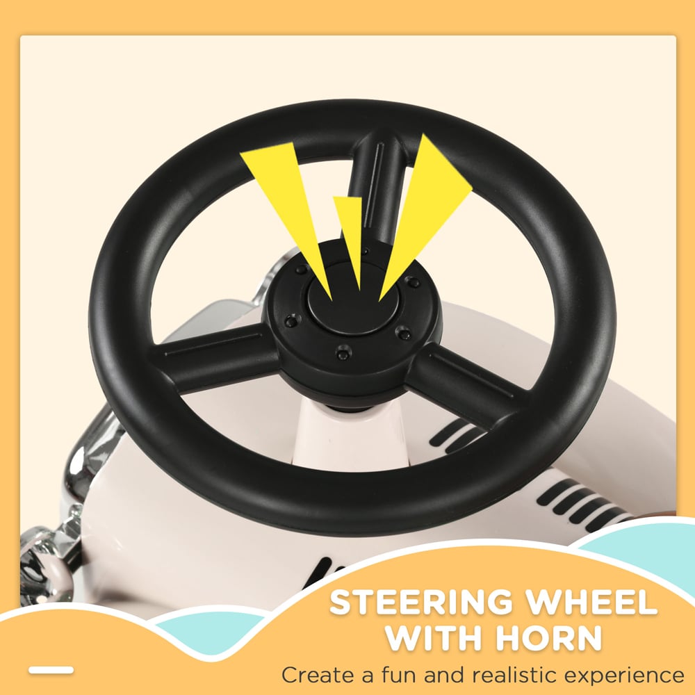 AIYAPLAY Cream Foot to Floor Slider with Steering Wheel Image 5