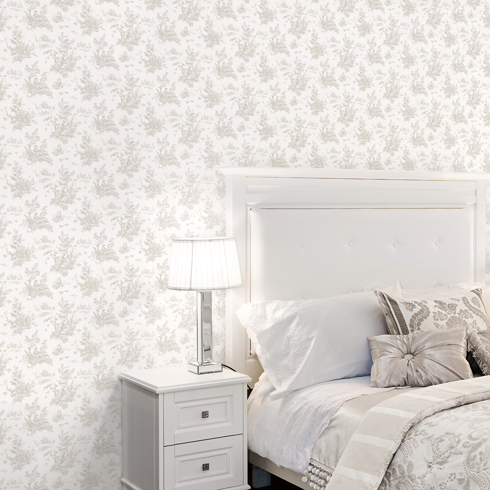 Galerie Abby Rose 4 Beige and White Wallpaper Image 2