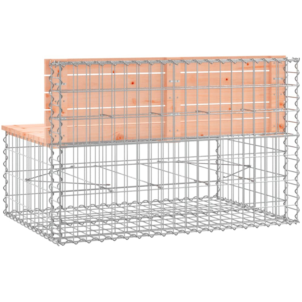 vidaXL Natural Solid Douglas Wood Gabion Design Garden Bench 103 x 70 x 65cm Image 4