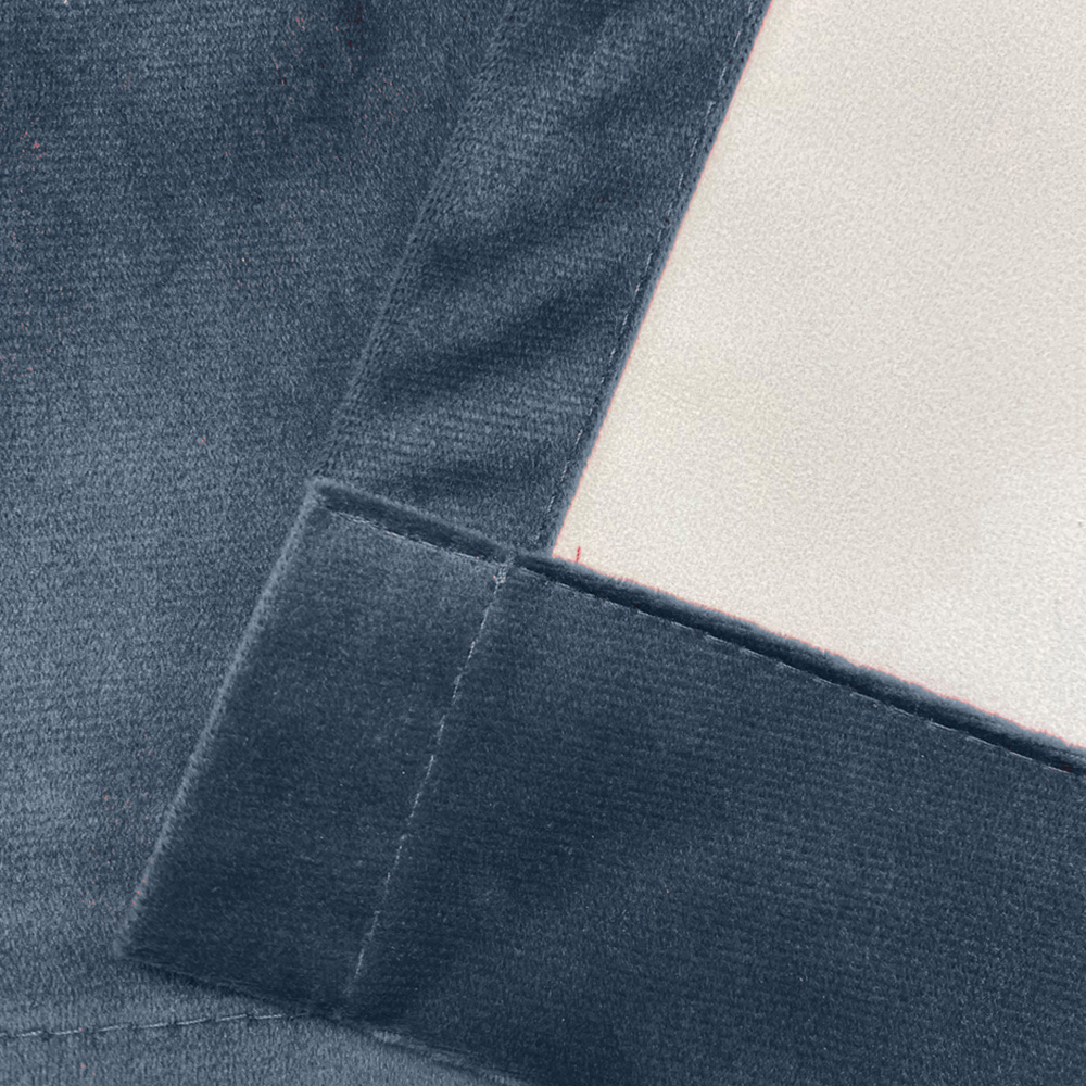 Enhanced Living Oxford Navy Thermal Blackout Pencil Pleat Velvet Curtains 168 x 183cm Image 4