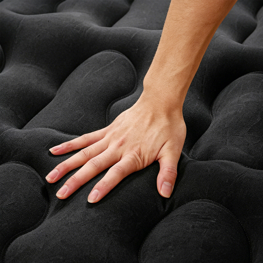 Living and Home Black Inflatable Flocked Car Air Mattress with Built-in Pump Image 5