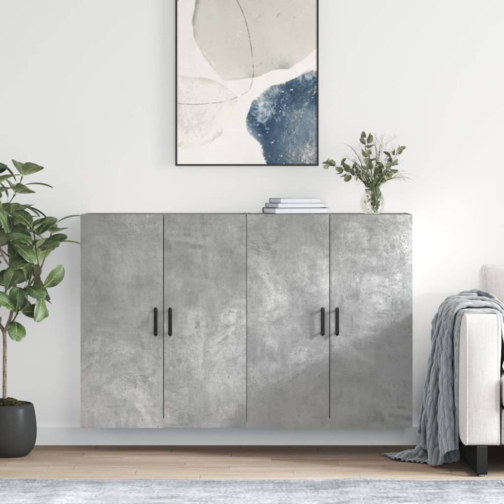 vidaXL 2 Door Concrete Grey Wall Mounted Cabinet 2 Pack Image 1