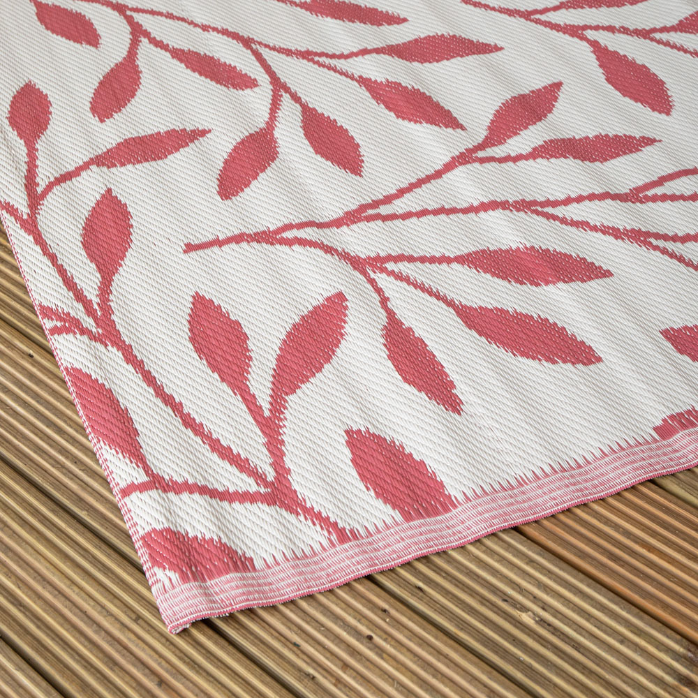 Samuel Alexander Red Ochre Leaves Outdoor Rug Mat 150 x 210cm Image 3