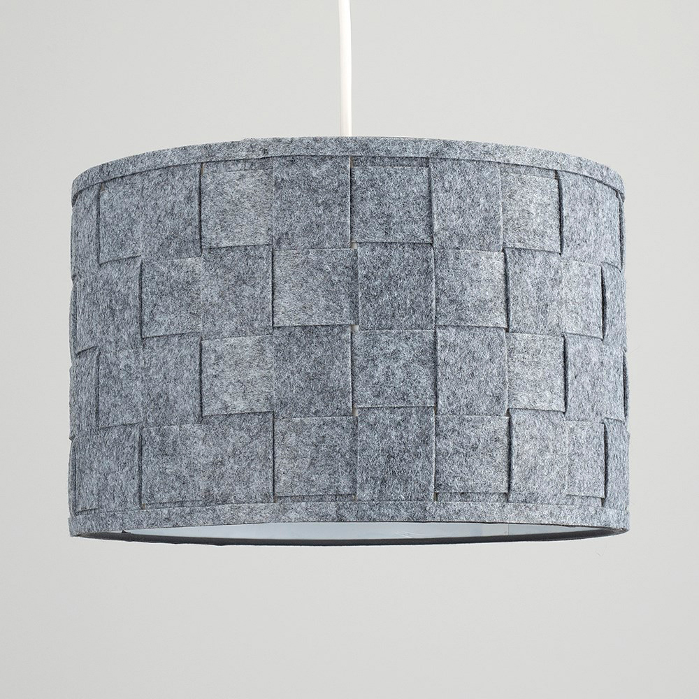 ValueLights Monza Large Grey Felt Weave Lamp Shade Image 3