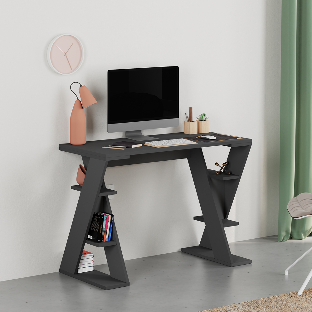 Decortie Papillon 6 Shelf Desk Anthracite Image 5